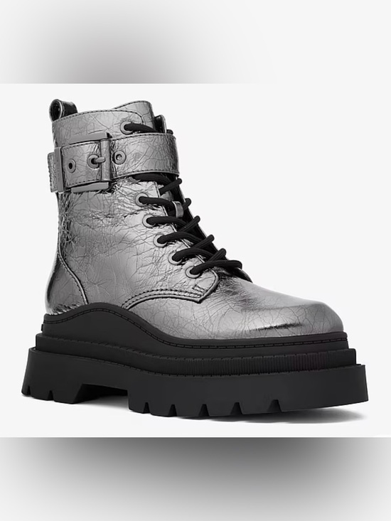 Michael Kors Shoes - MK
Colby Crackled Metallic Leather Combat Boot